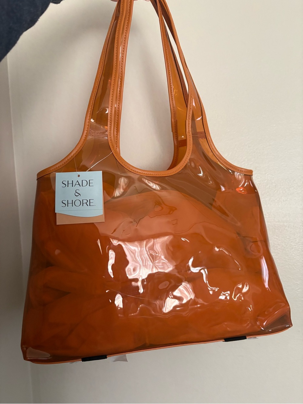 Shade and Shore Jelly Beach Tote Bag in Orange NWT